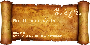 Neidlinger Ábel névjegykártya